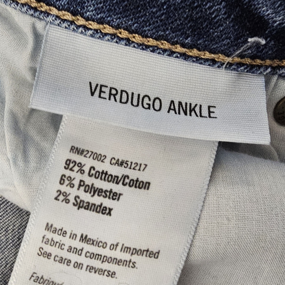 PAIGE Verdugo Ankle Mid‎ Rise Skinny Blue Jeans 28 Preowned - Picture 9 of 9